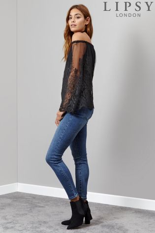 Lipsy Lace Bardot Top